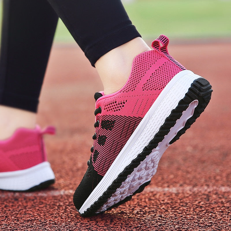 Mesh Lace Up Flat tennis Shoes