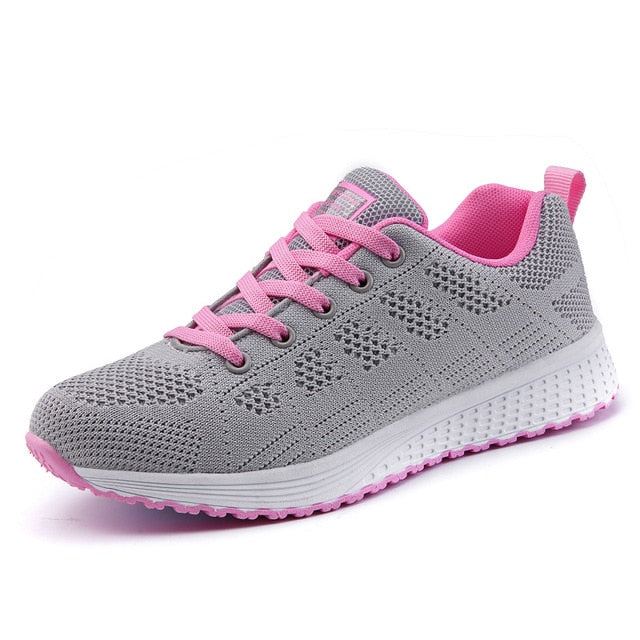Mesh Lace Up Flat tennis Shoes