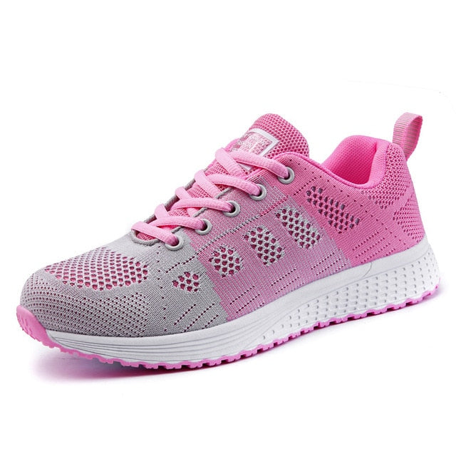 Mesh Lace Up Flat tennis Shoes