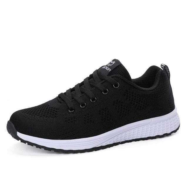 Mesh Lace Up Flat tennis Shoes