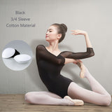 Women Black Mesh Dance Leotards