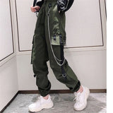Women's Cargo Pants Buckle Ribbon