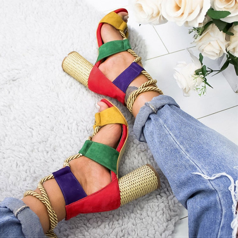Pumps Lace Up High Heels