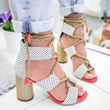 Pumps Lace Up High Heels