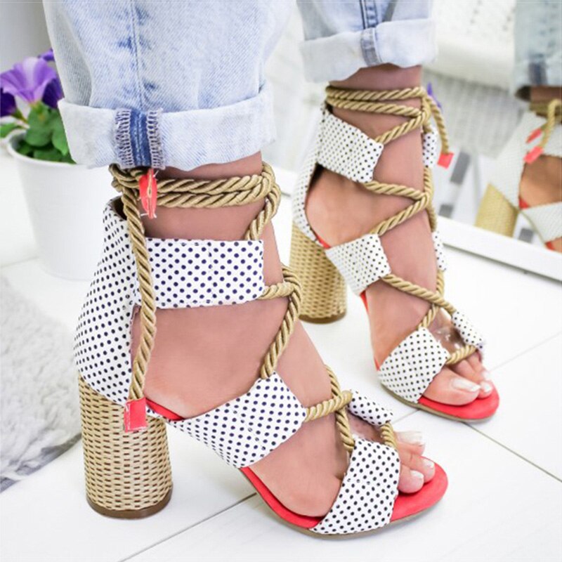 Pumps Lace Up High Heels