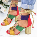 Pumps Lace Up High Heels