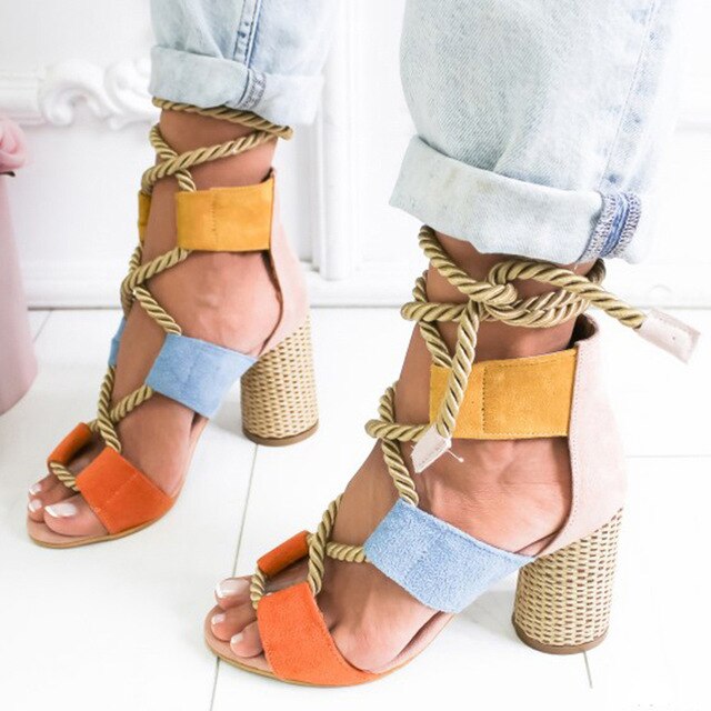 Pumps Lace Up High Heels