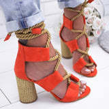 Pumps Lace Up High Heels