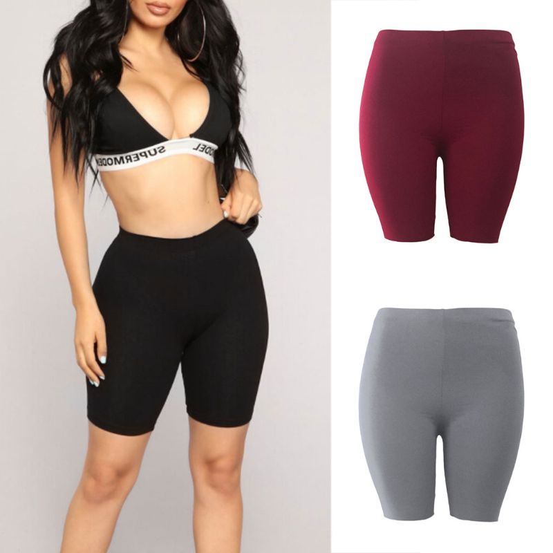 Casual Fitness Half High Waist Quick Dry Skinny Bike Shorts