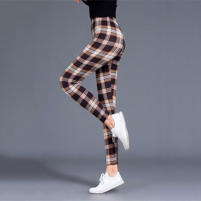 Sexy Elengant Plaid Leggings