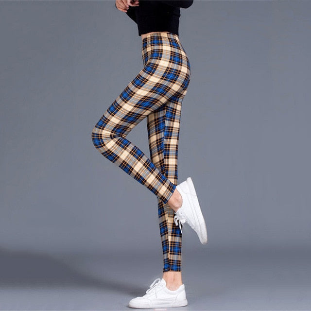 Sexy Elengant Plaid Leggings