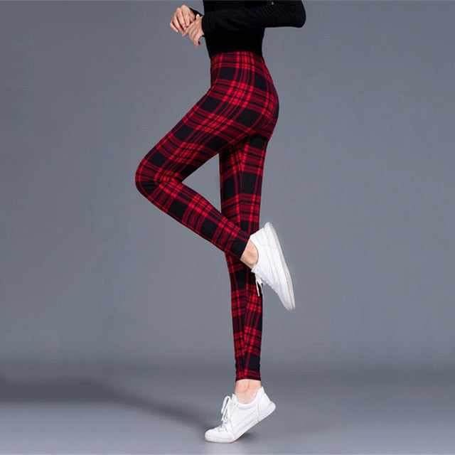 Sexy Elengant Plaid Leggings