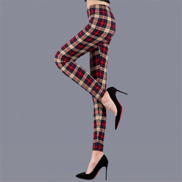 Sexy Elengant Plaid Leggings