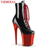 Fashion Platform Black Pole Dancing Boots