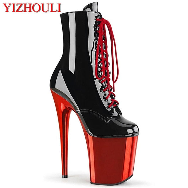 Fashion Platform Black Pole Dancing Boots
