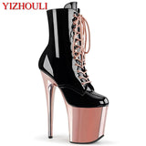 Fashion Platform Black Pole Dancing Boots