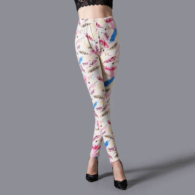 Floral Patterned Print Leggings