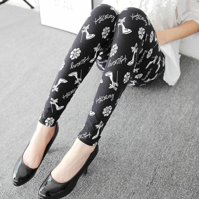 Floral Patterned Print Leggings