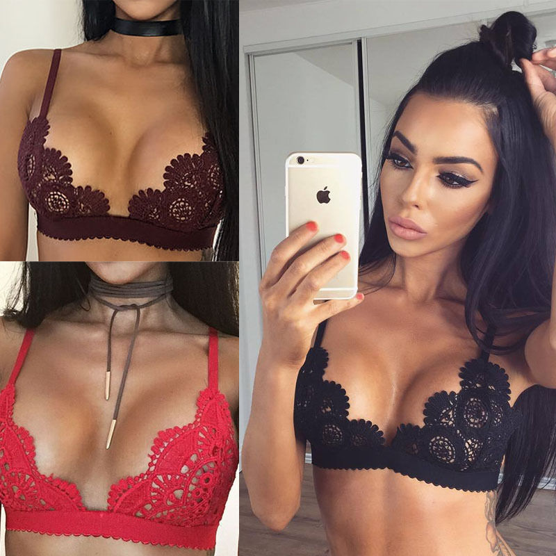 Sexy Floral Cotton Lingerie Push Up And Lace Bra