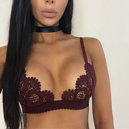 Sexy Floral Cotton Lingerie Push Up And Lace Bra