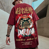Chinese Style Lucky Printed Short Sleeve