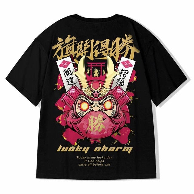 Chinese Style Lucky Printed Short Sleeve