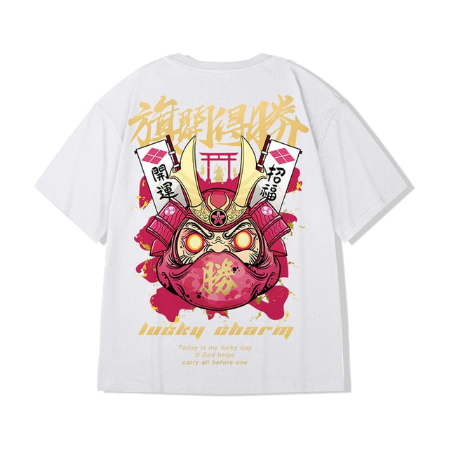 Chinese Style Lucky Printed Short Sleeve