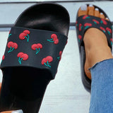 Women's Slippers Soft Slides Ladies Cherry home slippers