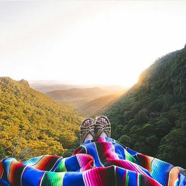 Boho Ethnic Style Throw Rug Mexican Style Blankets