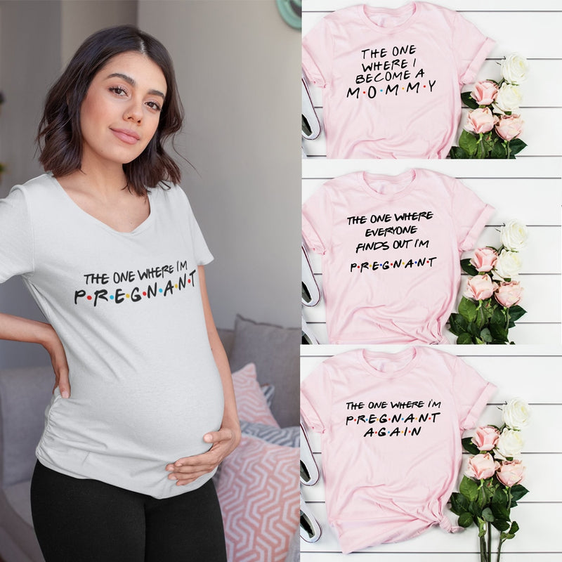 T-shirt for Pregnancy Shirt Clothing Plus-Size Short Sleeve Pregnant Women