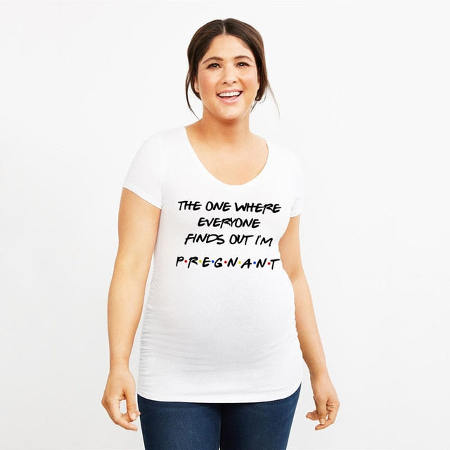 T-shirt for Pregnancy Shirt Clothing Plus-Size Short Sleeve Pregnant Women