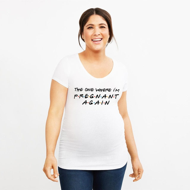 T-shirt for Pregnancy Shirt Clothing Plus-Size Short Sleeve Pregnant Women