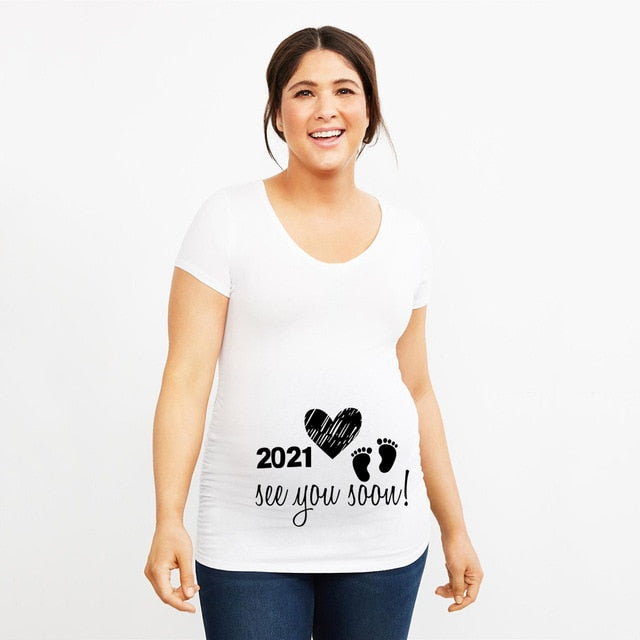 Summer Pregnancy T-Shirt Women Pregnant