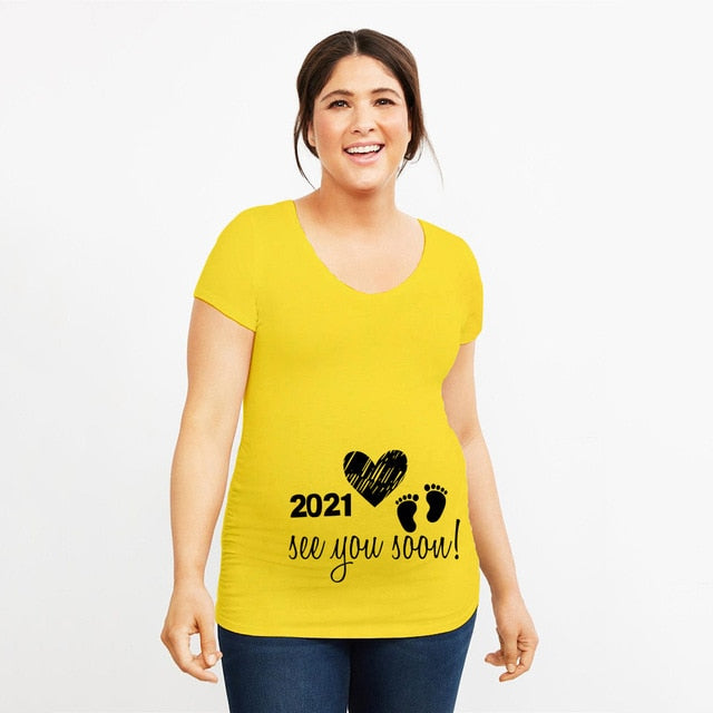 Summer Pregnancy T-Shirt Women Pregnant