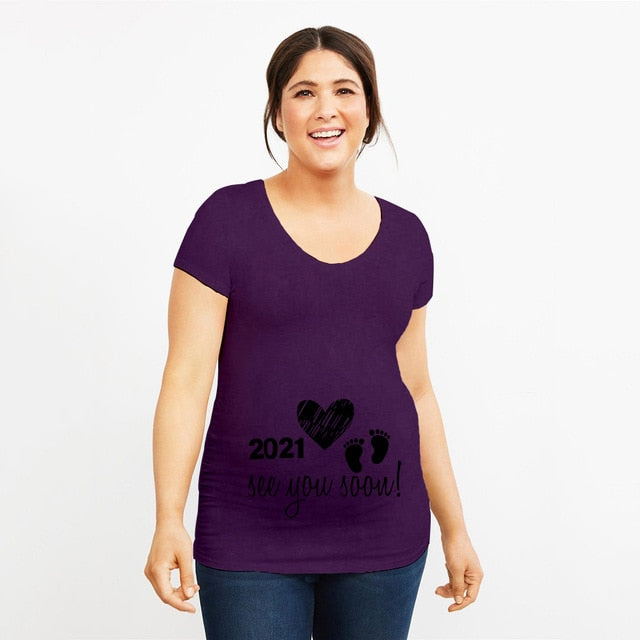 Summer Pregnancy T-Shirt Women Pregnant
