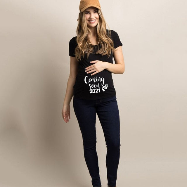 Summer Pregnancy T-Shirt Women Pregnant