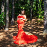 Shoulderless Mermaid  Pregnancy Dress for Baby Shower