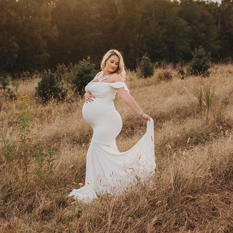 Shoulderless Mermaid  Pregnancy Dress for Baby Shower