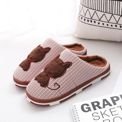 Plush Cartoon Cat Cute Home Slippers