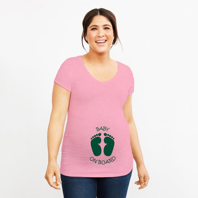 TShirts Pregnancy Plus-Size Short Sleeve T-Shirt Casual Clothes