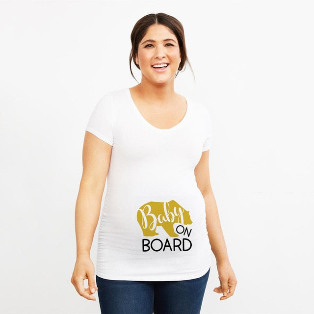TShirts Pregnancy Plus-Size Short Sleeve T-Shirt Casual Clothes