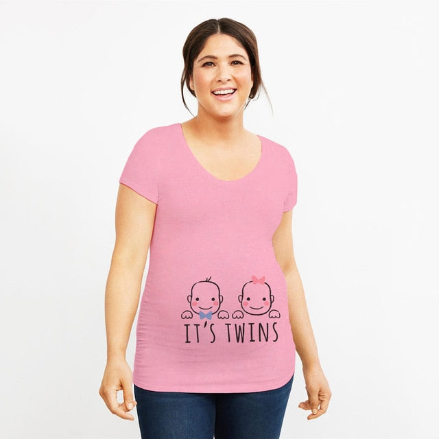 It's Twins Pregnancy T-Shirt Tops Maternity Clothing