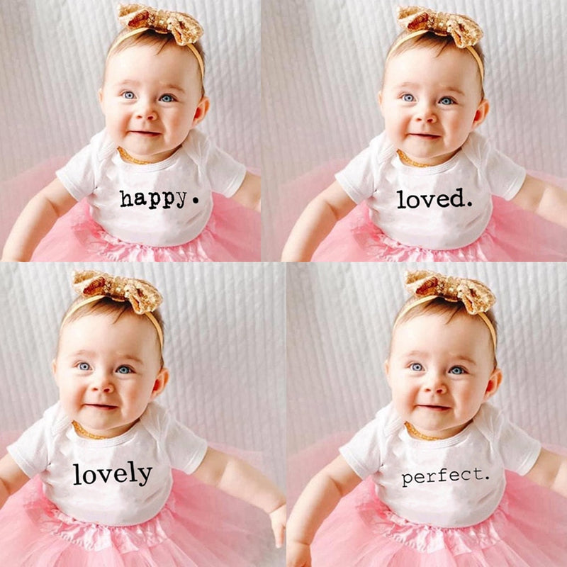 t Baby Girls Simple Words Suit Baby Shower