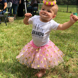 Hey Grandma/grandpa I Can't Wait To Meet You  Letter Print Girls Pink