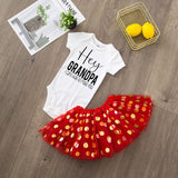 Hey Grandma/grandpa I Can't Wait To Meet You  Letter Print Girls Pink
