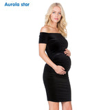 Casual Solid Work, Party Fit Shoulder Maternity Dress