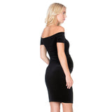 Casual Solid Work, Party Fit Shoulder Maternity Dress