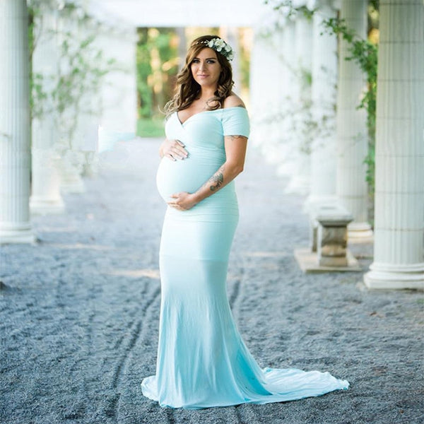 Elegence Shoulderless Maternity Shoot Dress