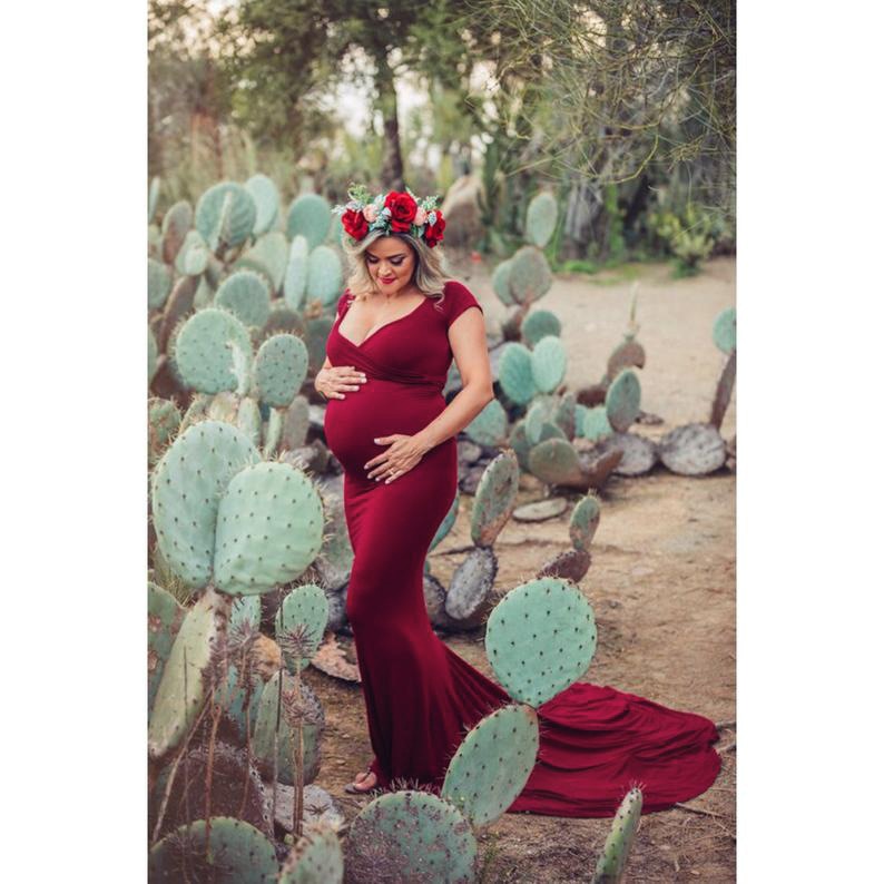 Elegence Shoulderless Maternity Shoot Dress