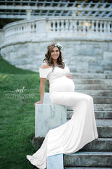 Elegence Shoulderless Maternity Shoot Dress